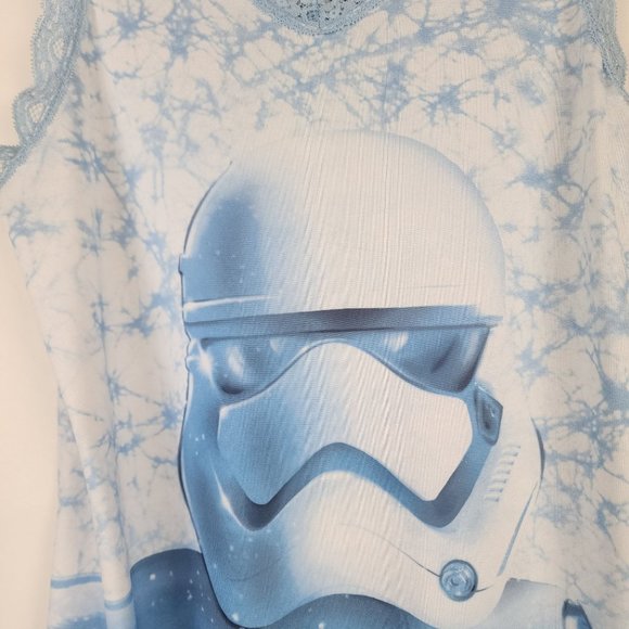 Disney Star Wars Storm Trooper Tie Dye Nightie Nightgown PJs Size Small 4-6 Blue - Picture 8 of 11